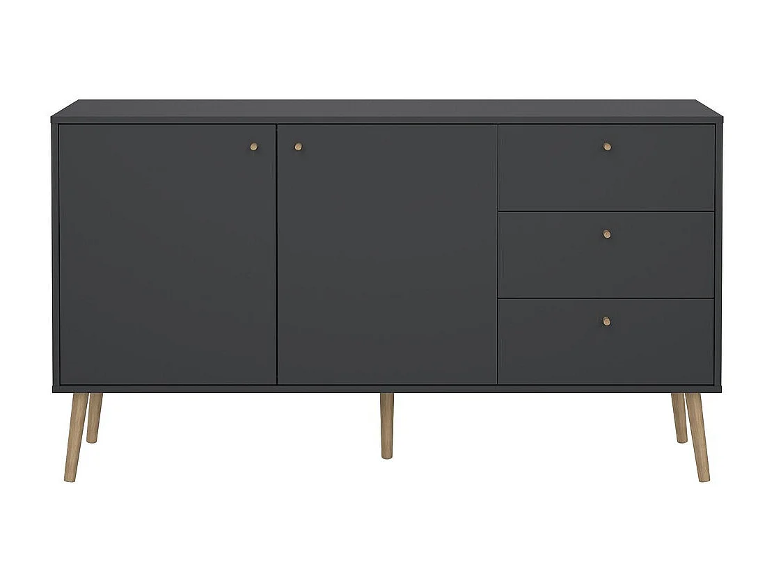Buffet 2 portes et 3 tiroirs avec pieds en bois L147,2 cm - TARP