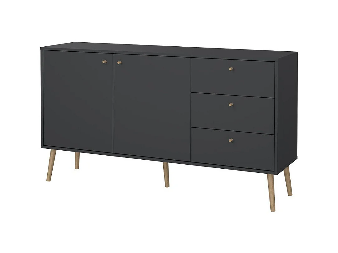 Buffet 2 portes et 3 tiroirs avec pieds en bois L147,2 cm - TARP