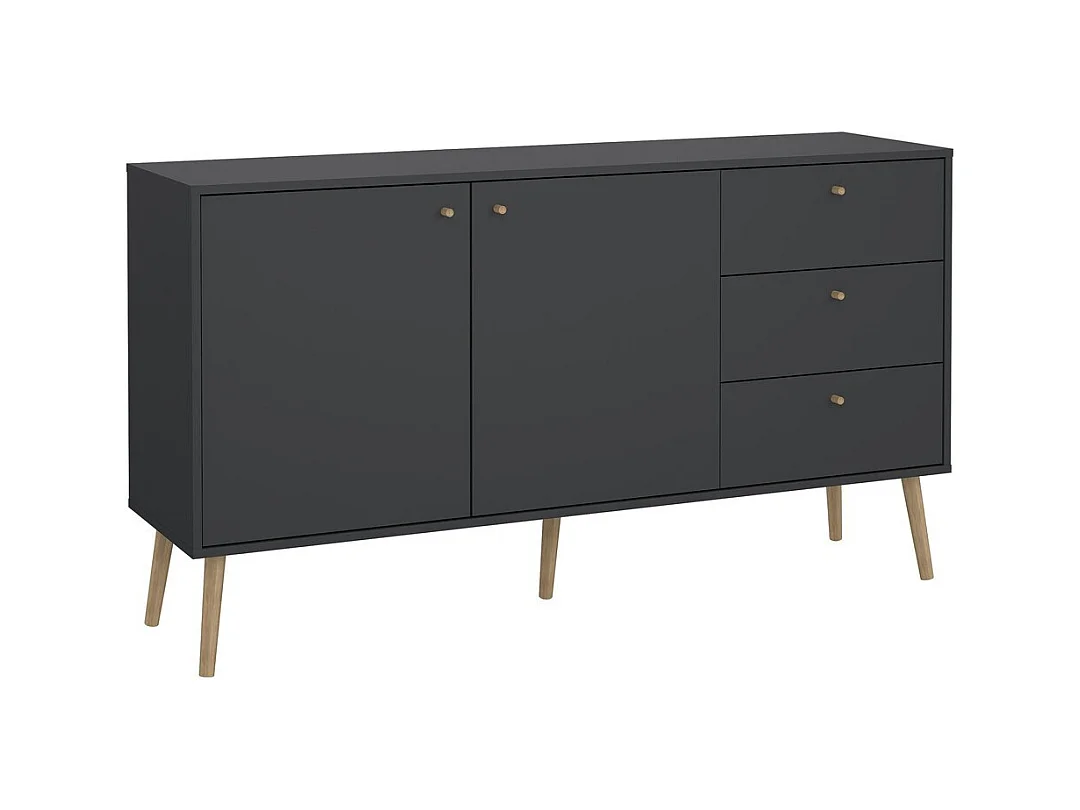Buffet 2 portes et 3 tiroirs avec pieds en bois L147,2 cm - TARP
