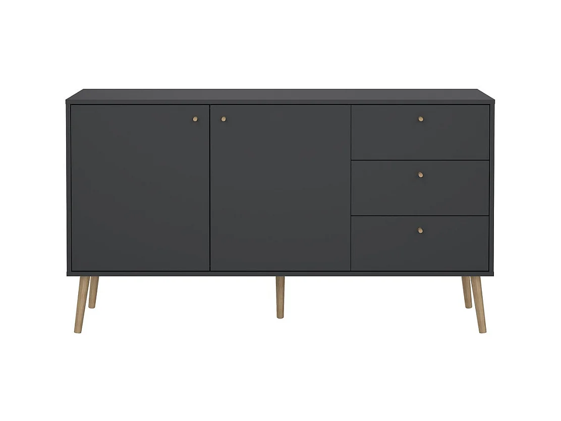 Bodo Sideboard 2 Türen, 3 Schubladen matte grau.