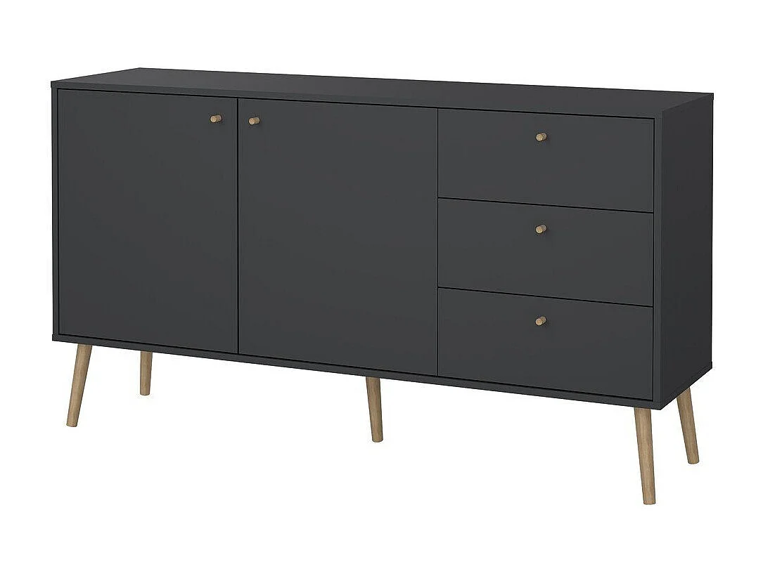 Buffet 2 portes et 3 tiroirs avec pieds en bois L147,2 cm - TARP