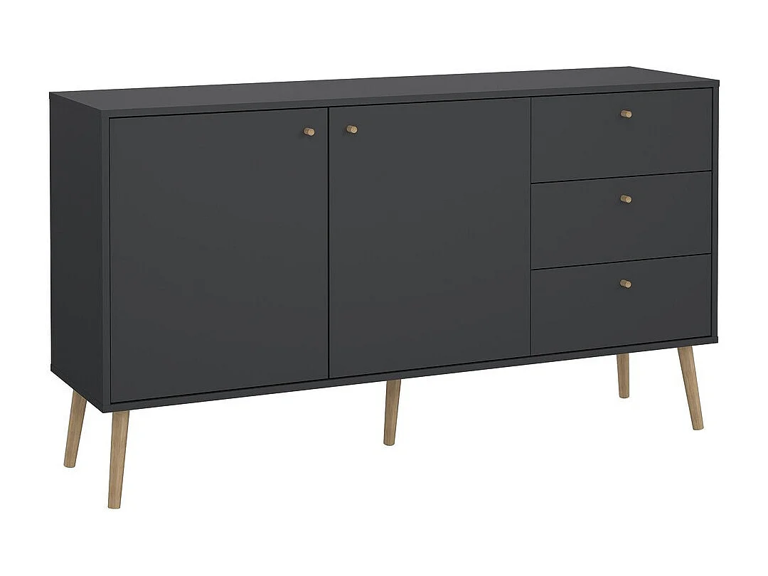 Buffet 2 portes et 3 tiroirs avec pieds en bois L147,2 cm - TARP