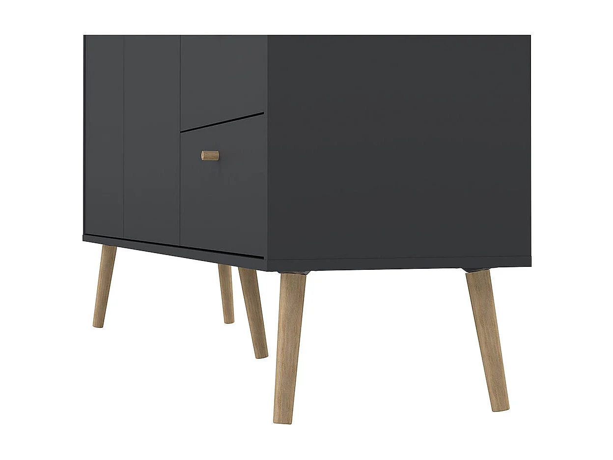 Buffet 2 portes et 3 tiroirs avec pieds en bois L147,2 cm - TARP