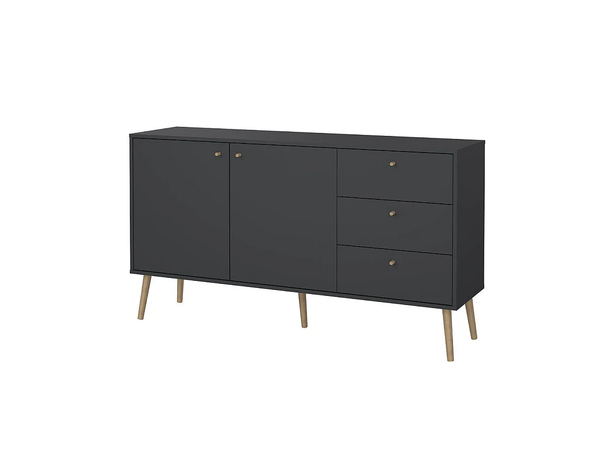 Buffet 2 portes et 3 tiroirs avec pieds en bois L147,2 cm - TARP