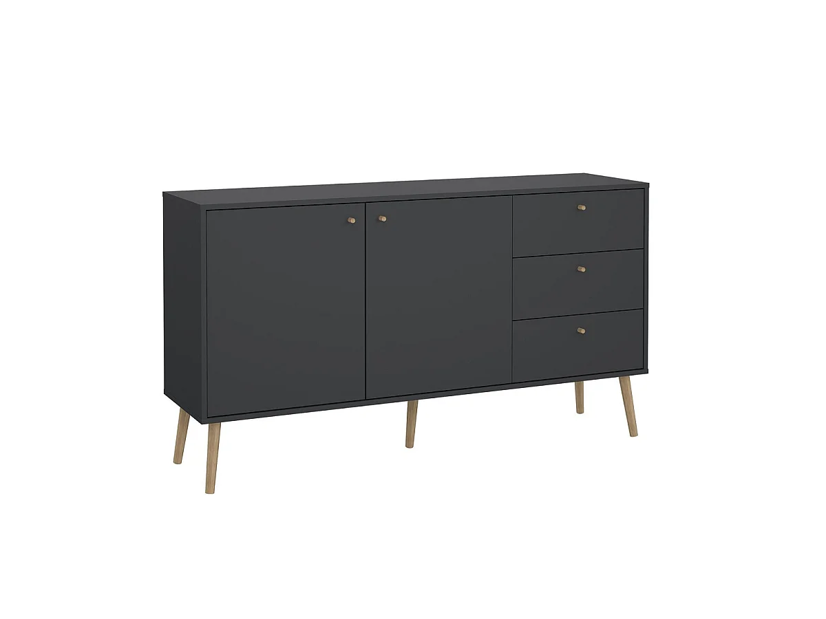 Buffet 2 portes et 3 tiroirs avec pieds en bois L147,2 cm - TARP