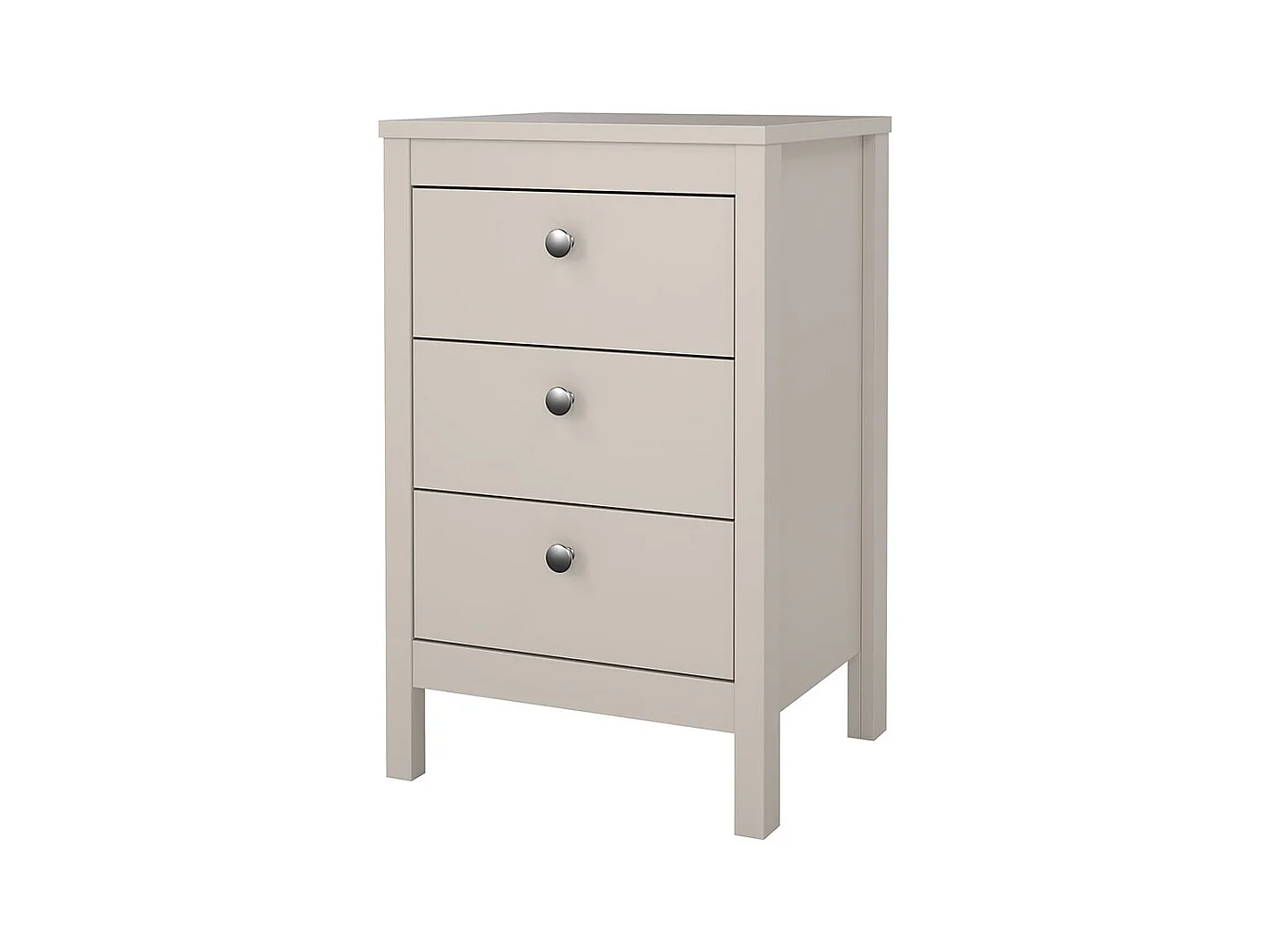 Madrid table de nuit 3 tiroirs cachemire.