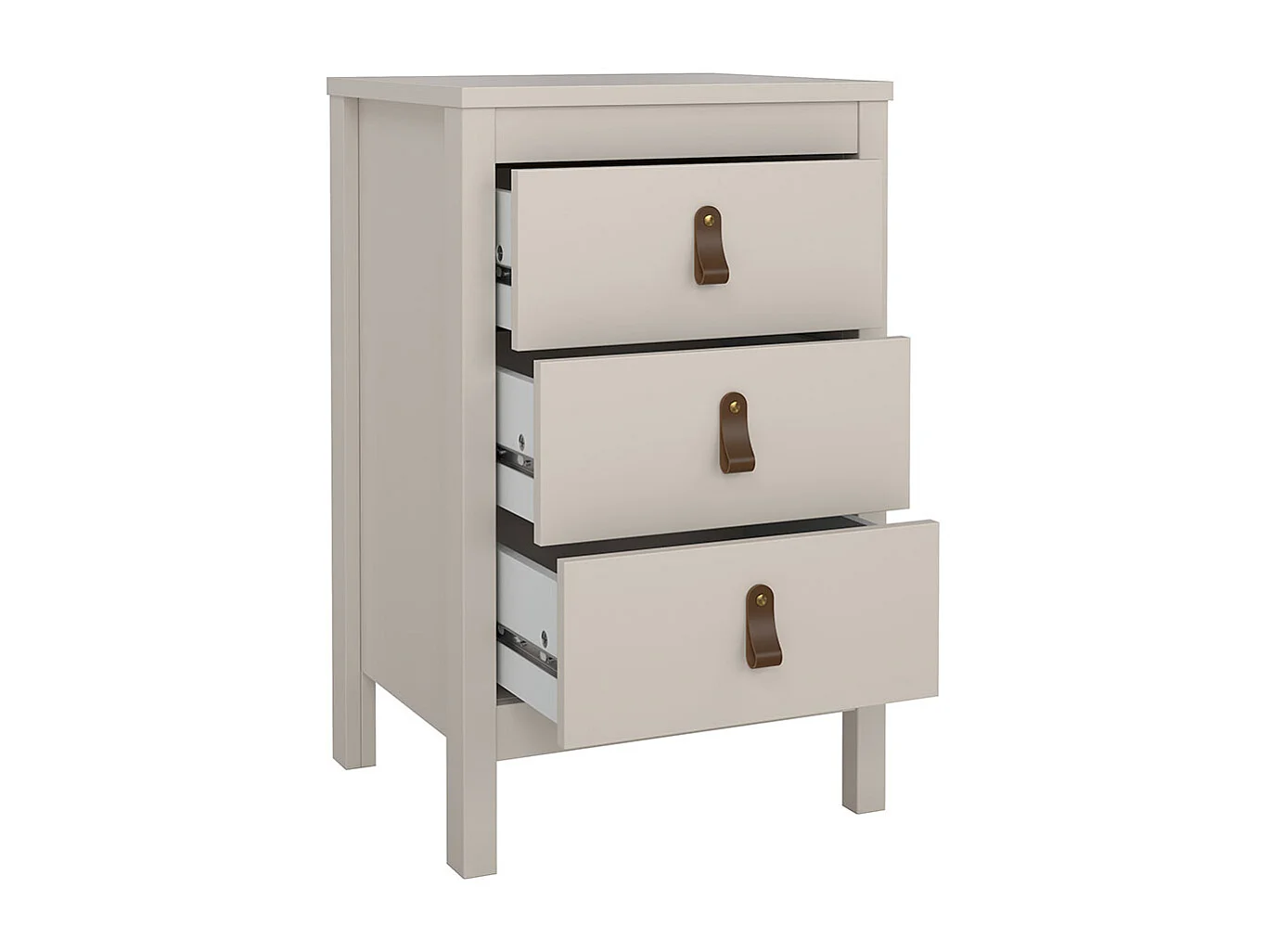 Madrid table de nuit 3 tiroirs cachemire.