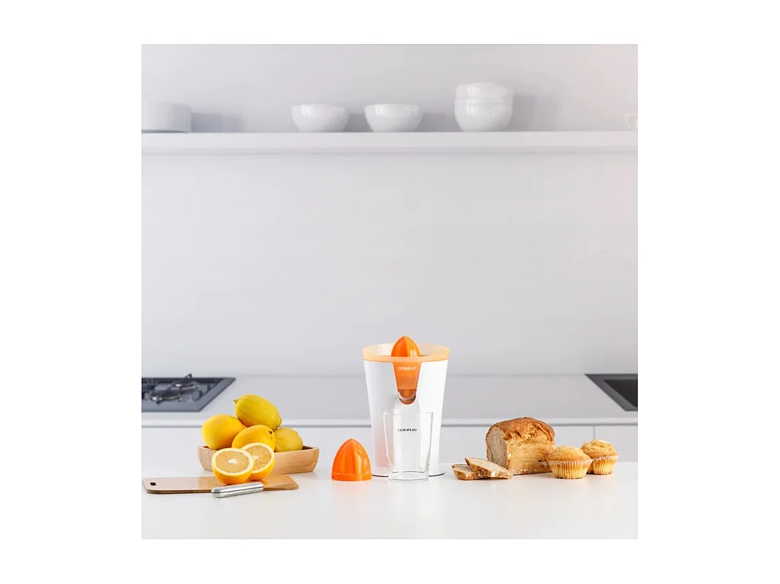 Presse-agrumes 40W 2 Cônes Blanc Orange Taurus - Citrus Up