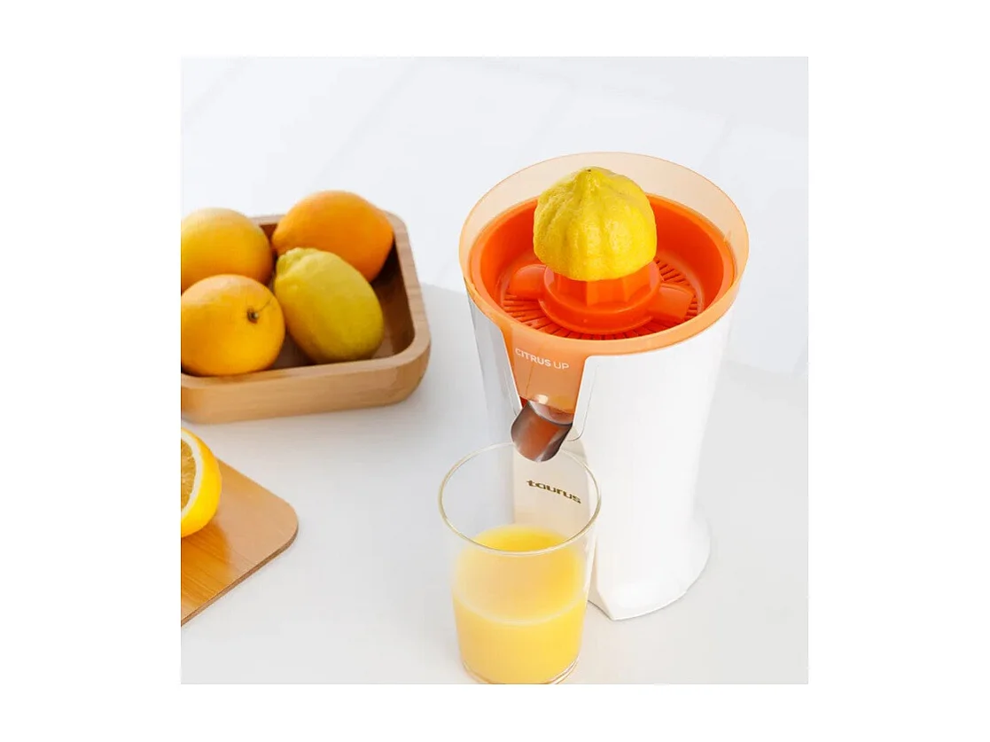 Presse-agrumes 40W 2 Cônes Blanc Orange Taurus - Citrus Up