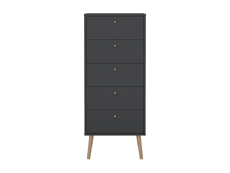 Bodo Kommode 5 Schubladen matte grau.