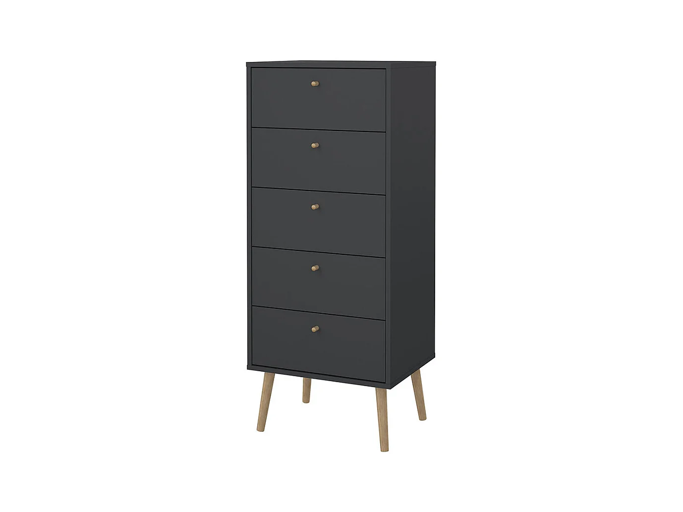 Bodo Kommode 5 Schubladen matte grau.