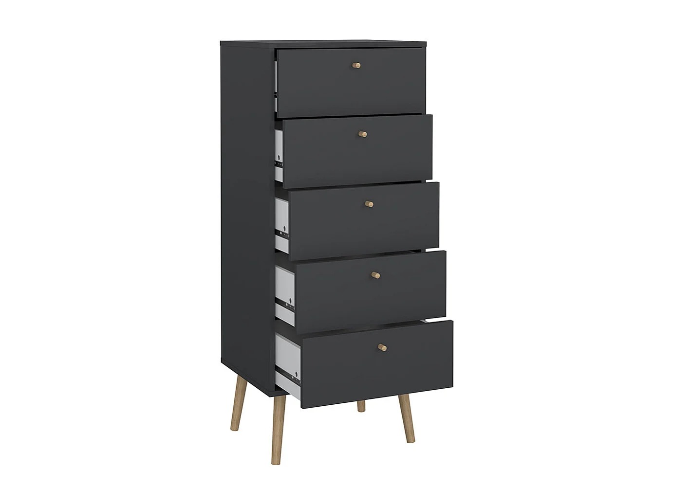 Bodo Kommode 5 Schubladen matte grau.