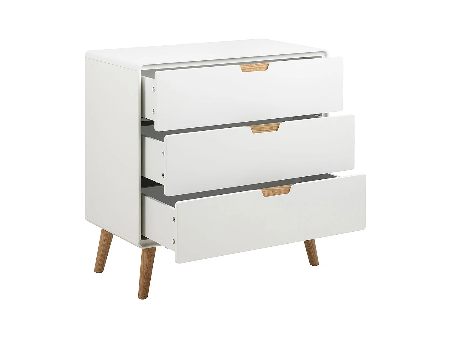 Lowell Kommode 3 Schubladen weiß.