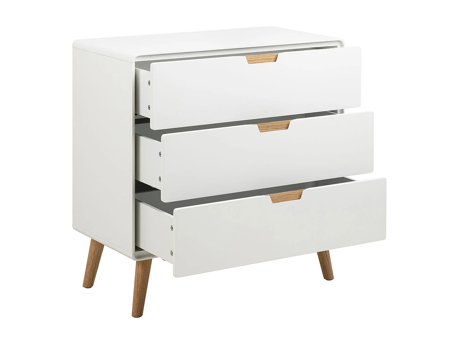 Lowell Kommode 3 Schubladen weiß.