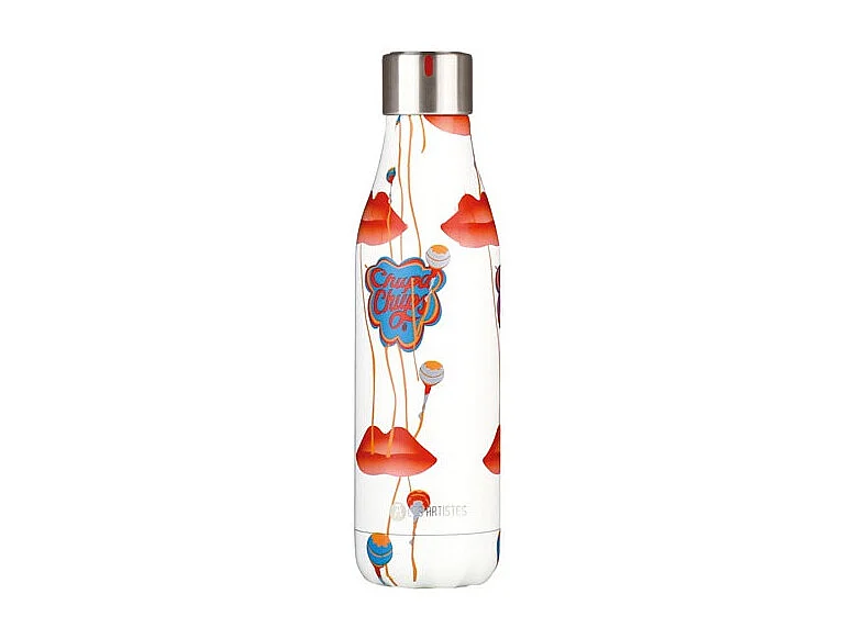 Bouteille Isotherme 500 ml Chupa Chups Kiss Les Artistes - Motif Chupa Kiss - Garde Chaud/Froid 24h - Étanche