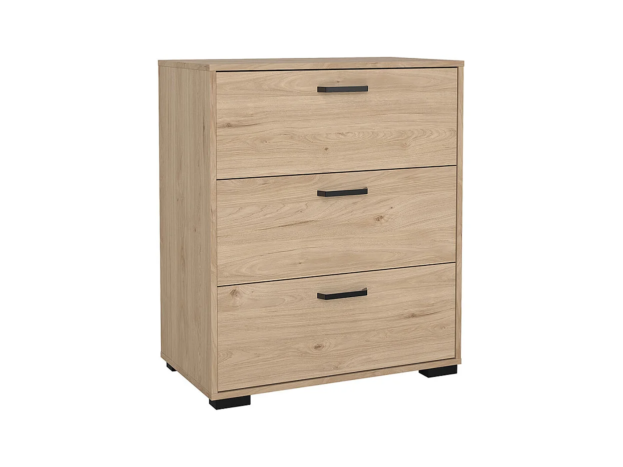 Sofia Kommode 3 Schubladen Eiche Dekor.