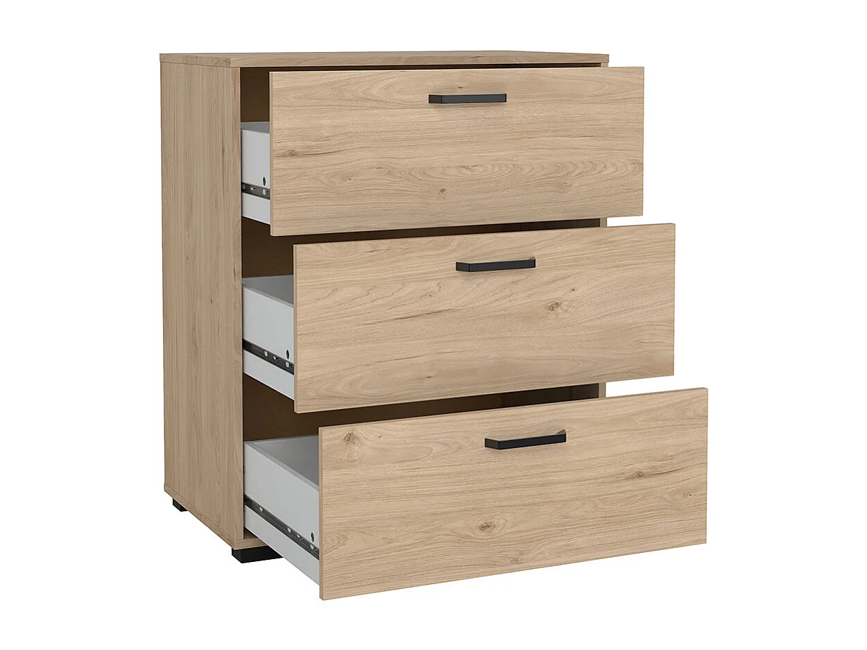 Sofia Kommode 3 Schubladen Eiche Dekor.