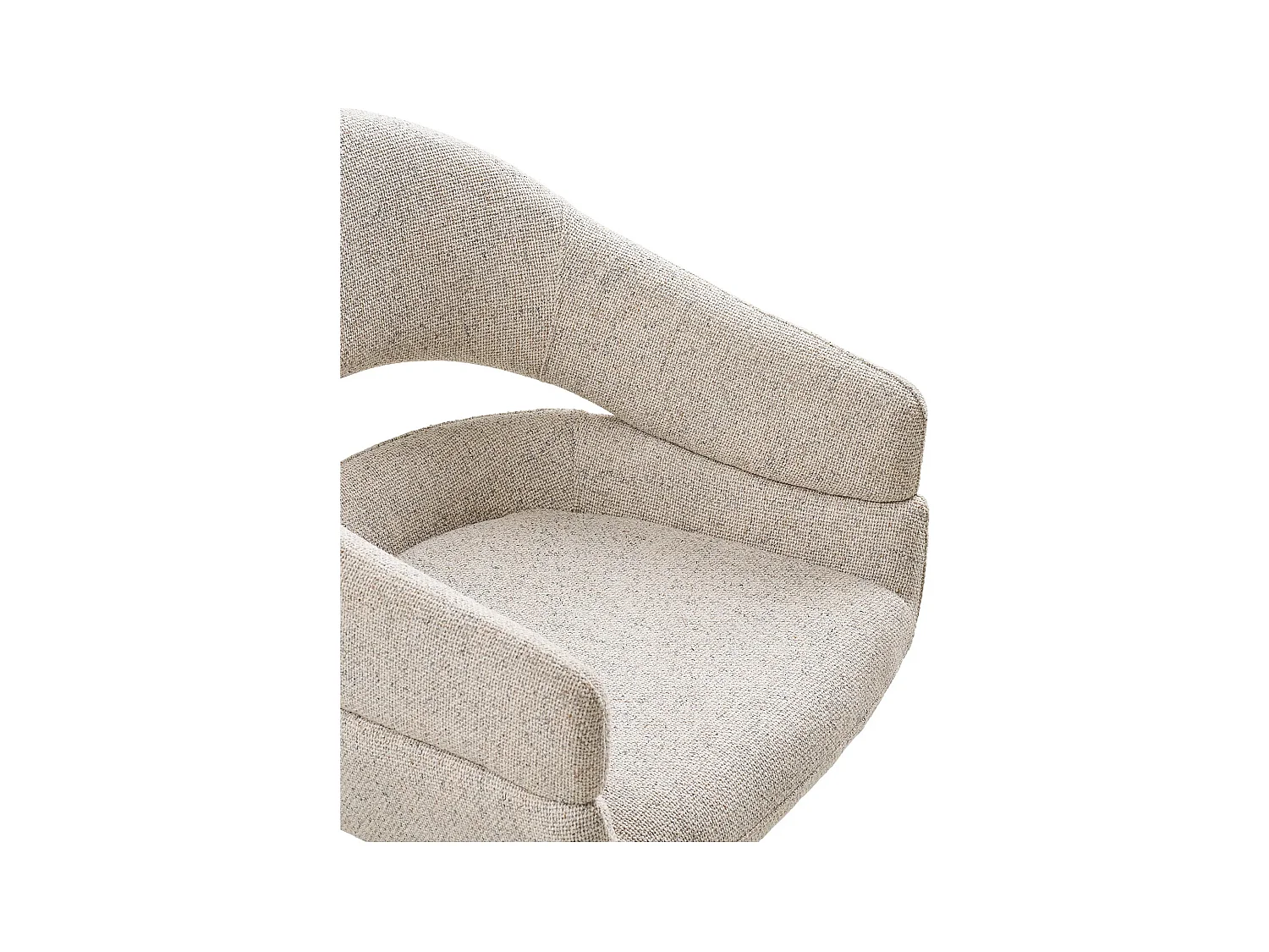 Lot de 2 fauteuils de salle à manger DOLY – Tissu beige pivotant & pied en acier beige