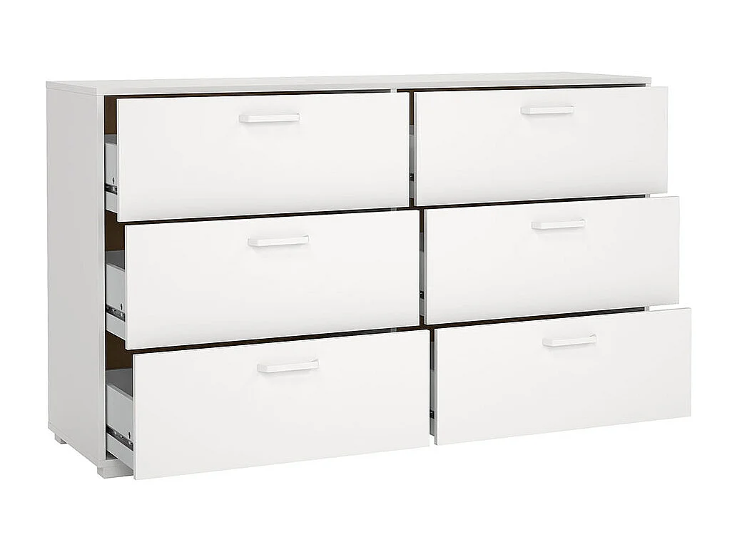 Sofia Kommode 6 Schubladen weiß.
