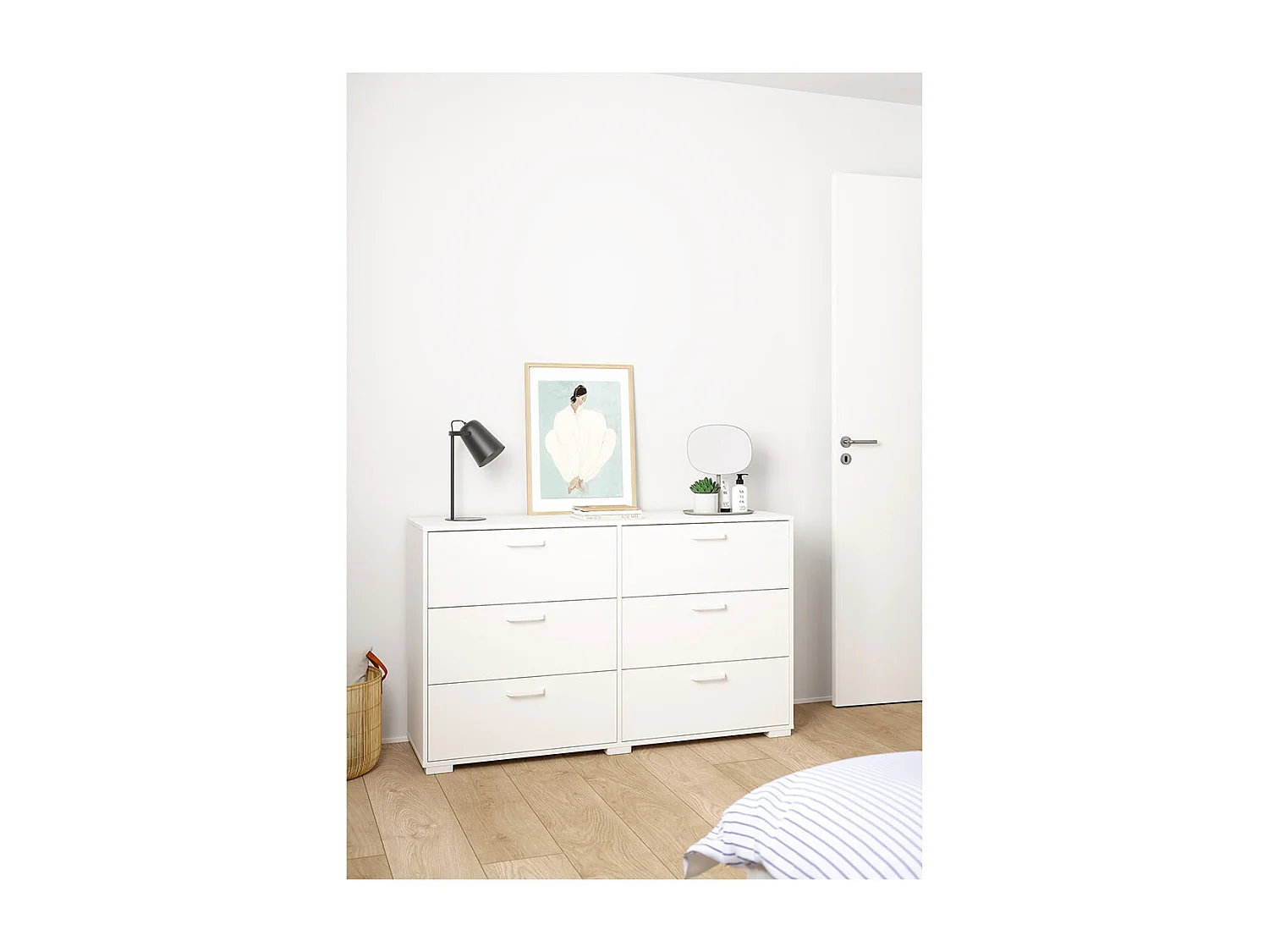 Sofia Kommode 6 Schubladen weiß.