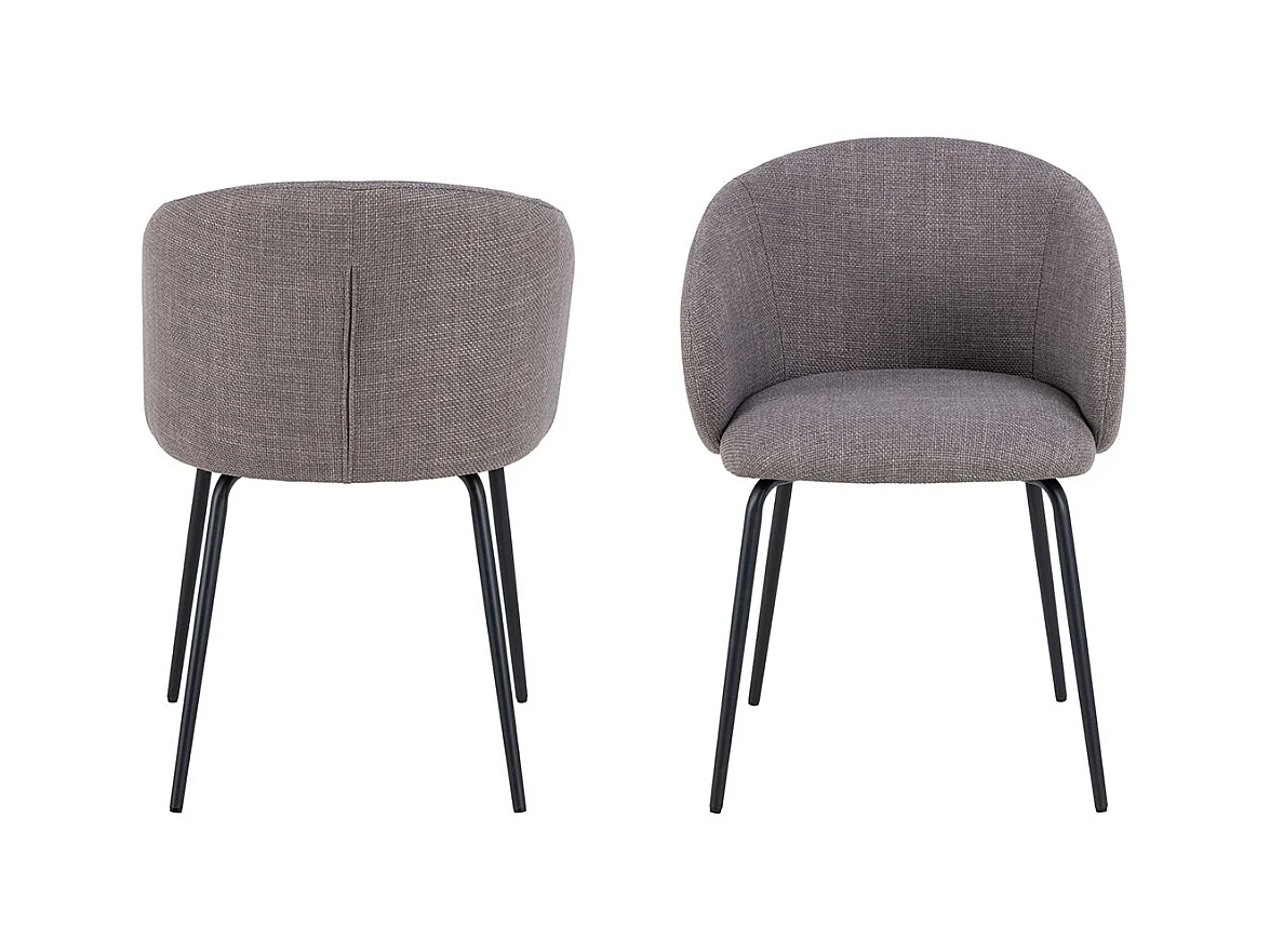 Eleanor chaise de salle à manger avec accoudoirs tissu gris clair.