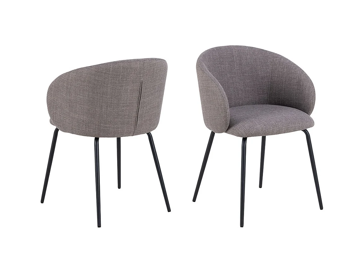 Eleanor chaise de salle à manger avec accoudoirs tissu gris clair.