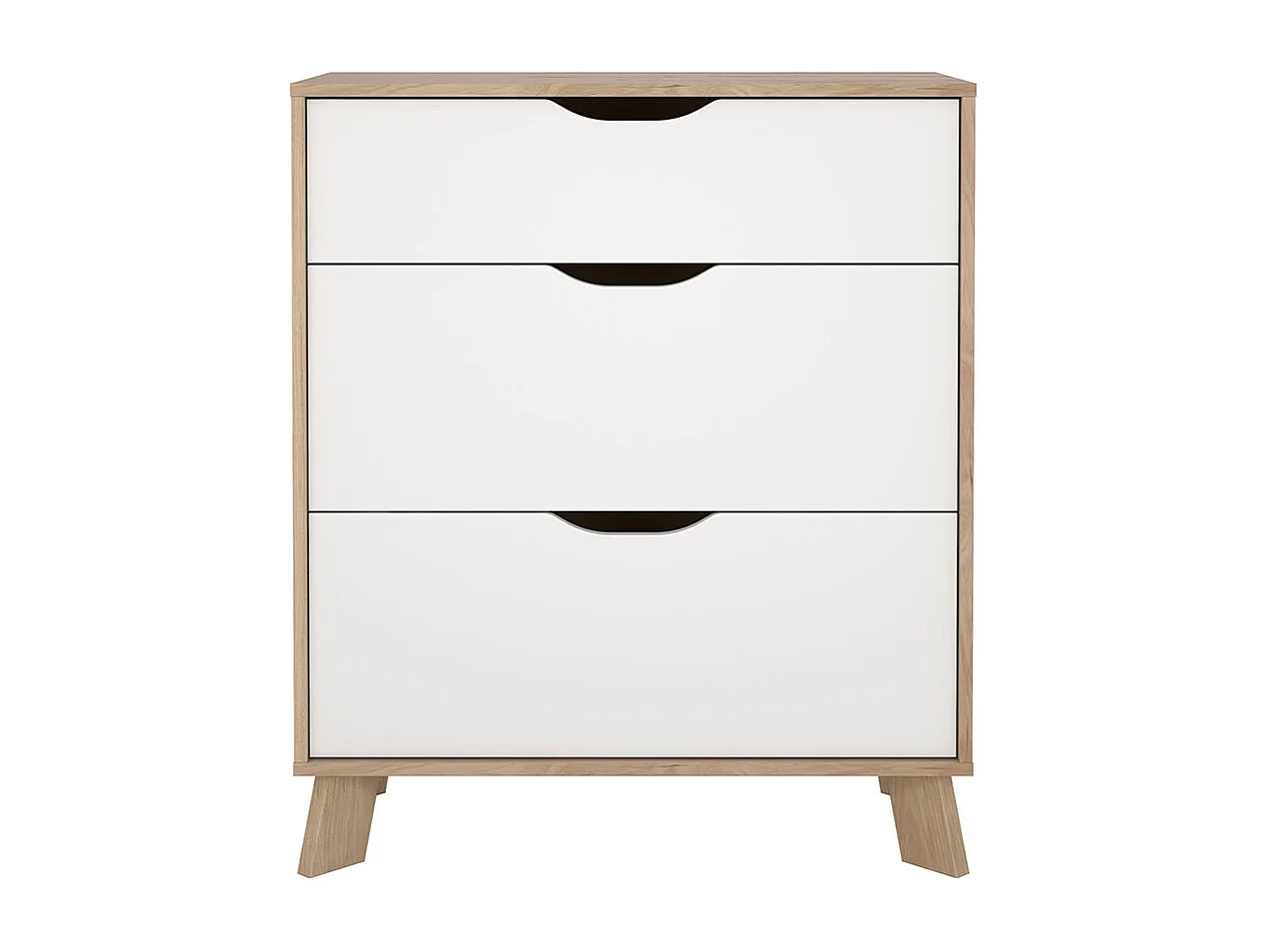 Ikast Kommode 3 Schubladen Eichen-Dekor, weiß.