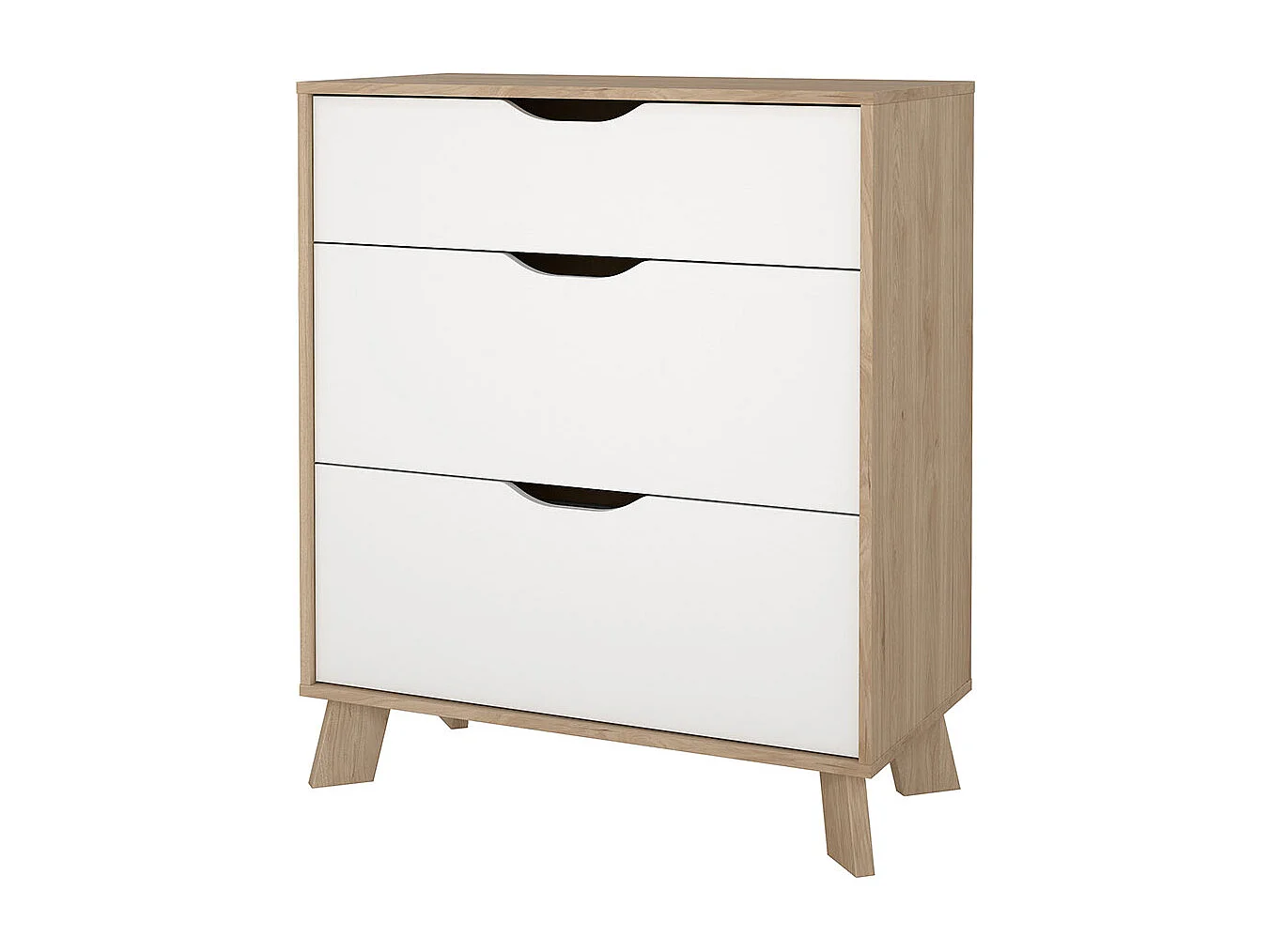 Ikast Kommode 3 Schubladen Eichen-Dekor, weiß.