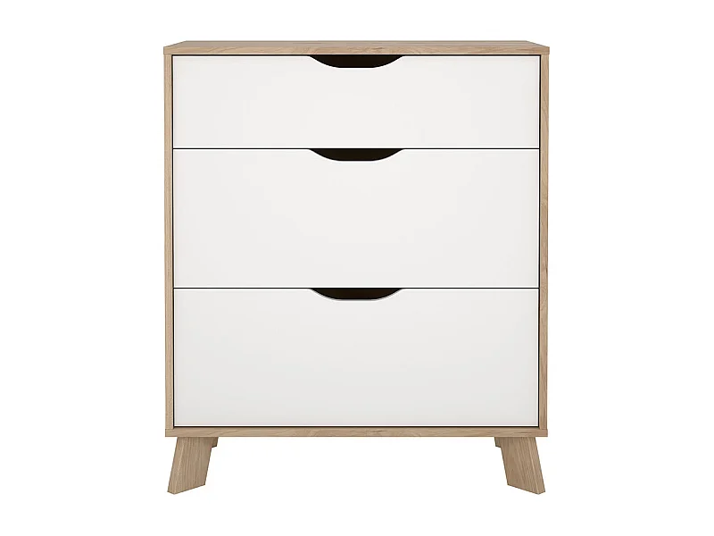 Ikast Kommode 3 Schubladen Eichen-Dekor, weiß.