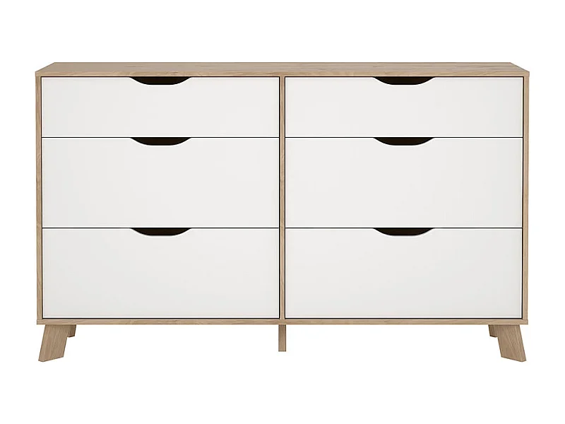 Ikast Kommode 6 Schubladen Eichen-Dekor, weiß.