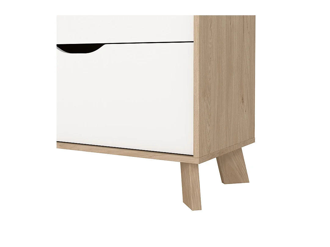 Ikast Kommode 6 Schubladen Eichen-Dekor, weiß.