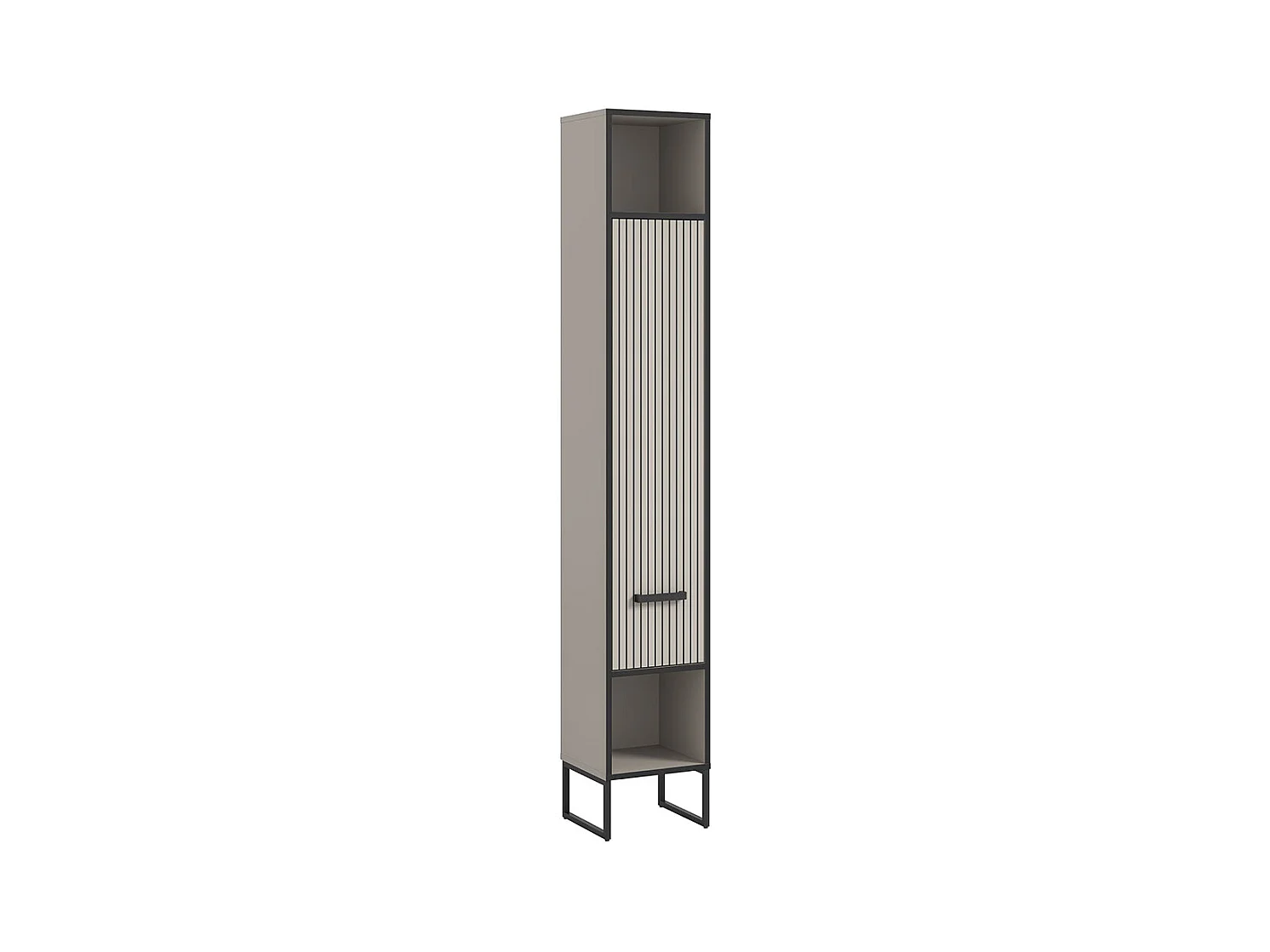 Bagno Hochschrank Bad 1 Tür 2 Fächer hellgrau, cremefarben.