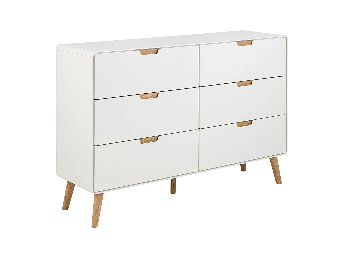 Lowell Kommode 6 Schubladen weiß.