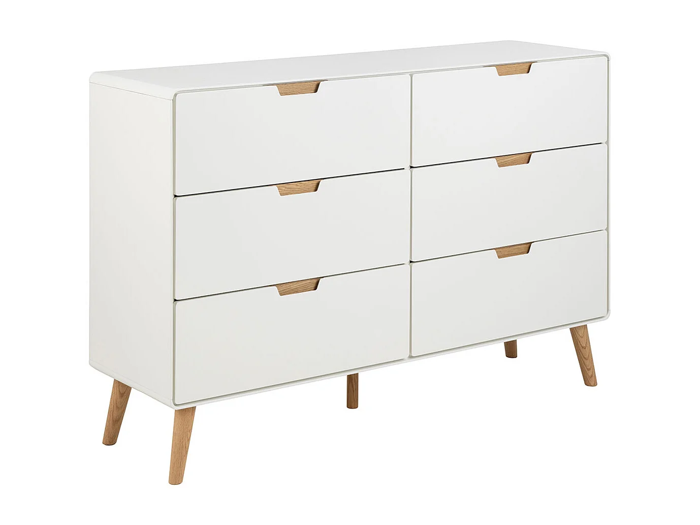 Lowell Kommode 6 Schubladen weiß.