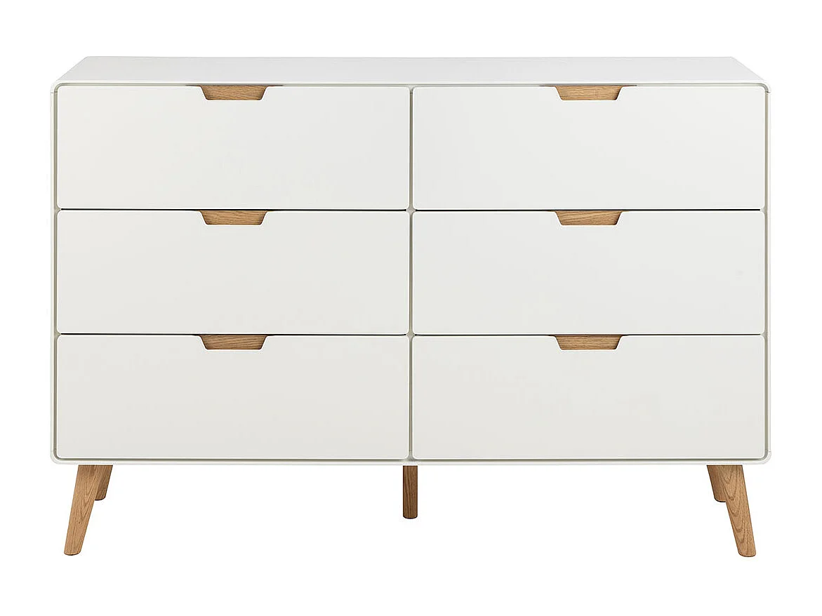 Lowell Kommode 6 Schubladen weiß.