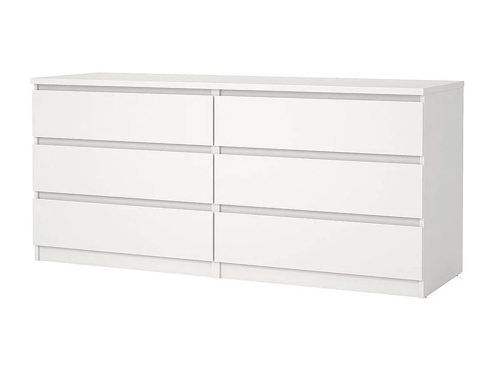 Naia Kommode 6 Schubladen weiß.