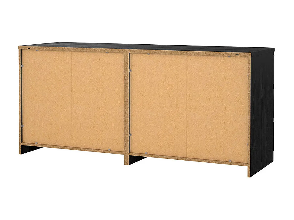 Naia Kommode 6 Schubladen schwarze Struktur.