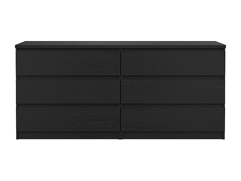 Naia Kommode 6 Schubladen schwarze Struktur.