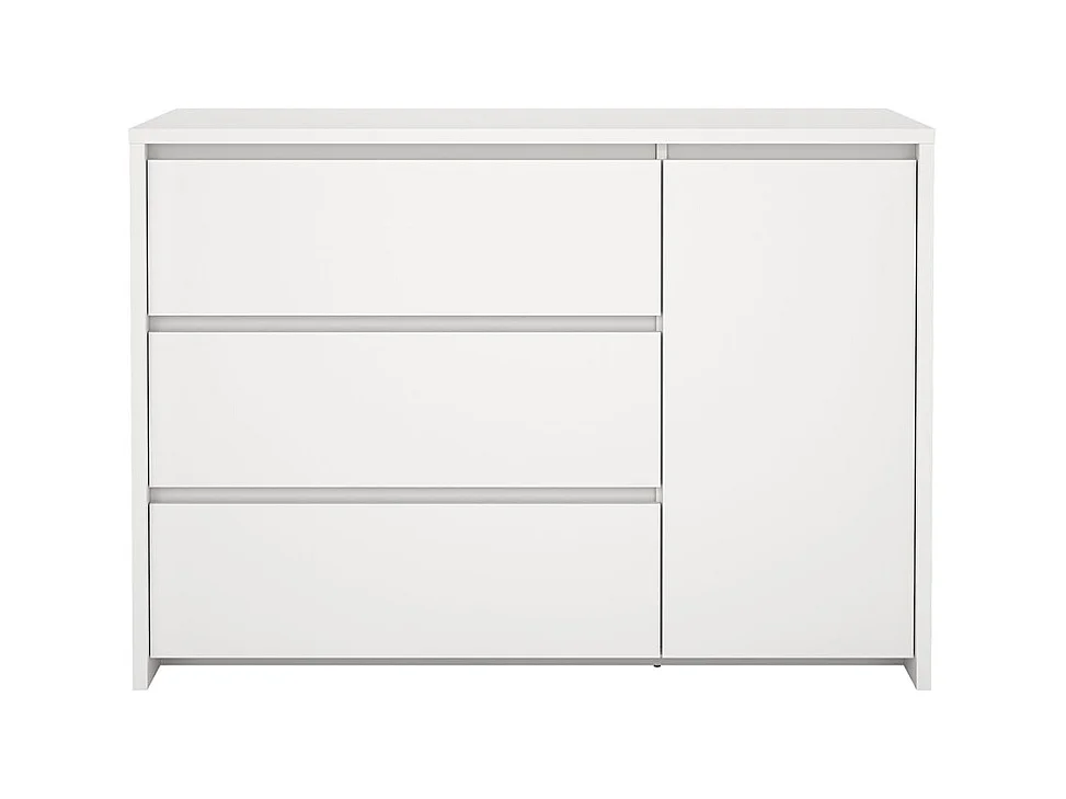 Next Kommode 1 Tür 3 Schubladen weiß.