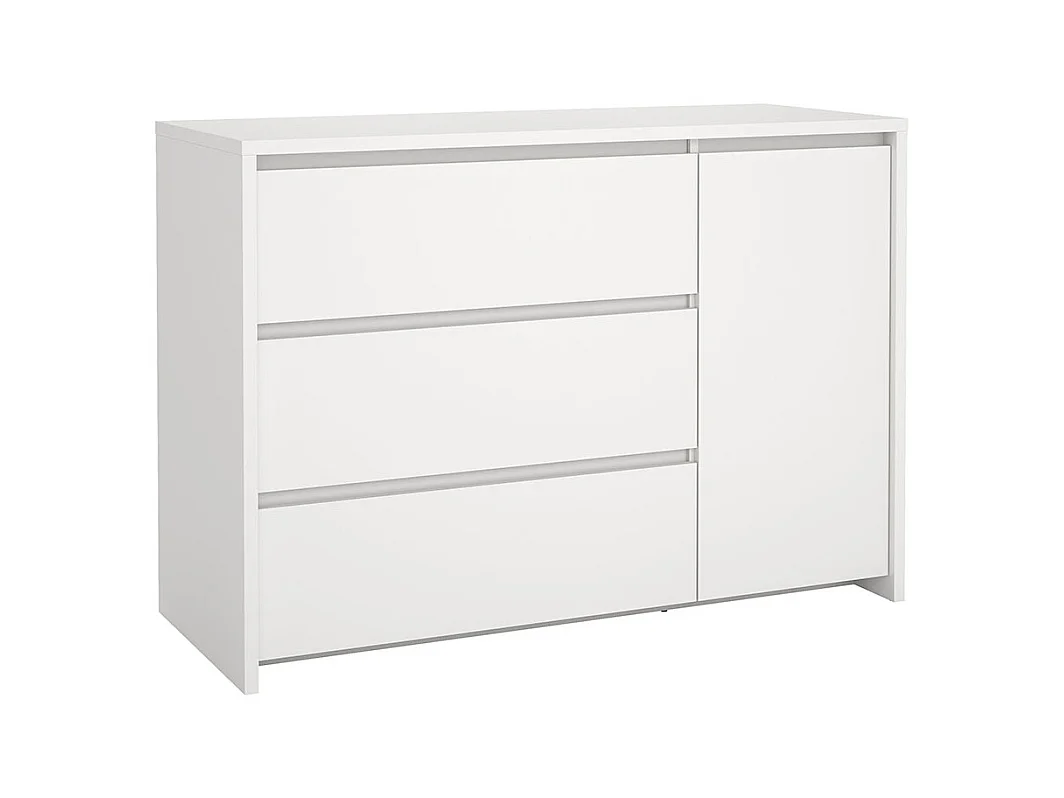 Next Kommode 1 Tür 3 Schubladen weiß.
