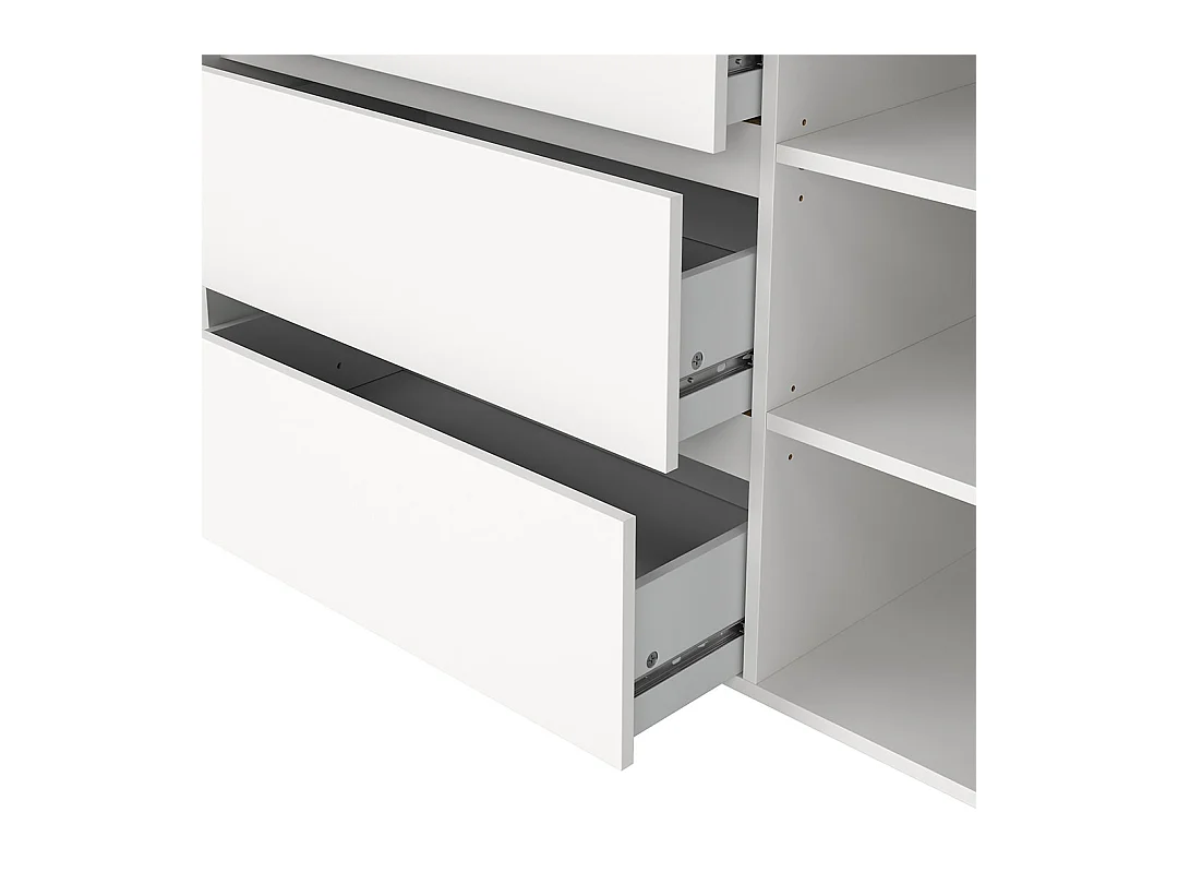 Next Kommode 1 Tür 3 Schubladen weiß.