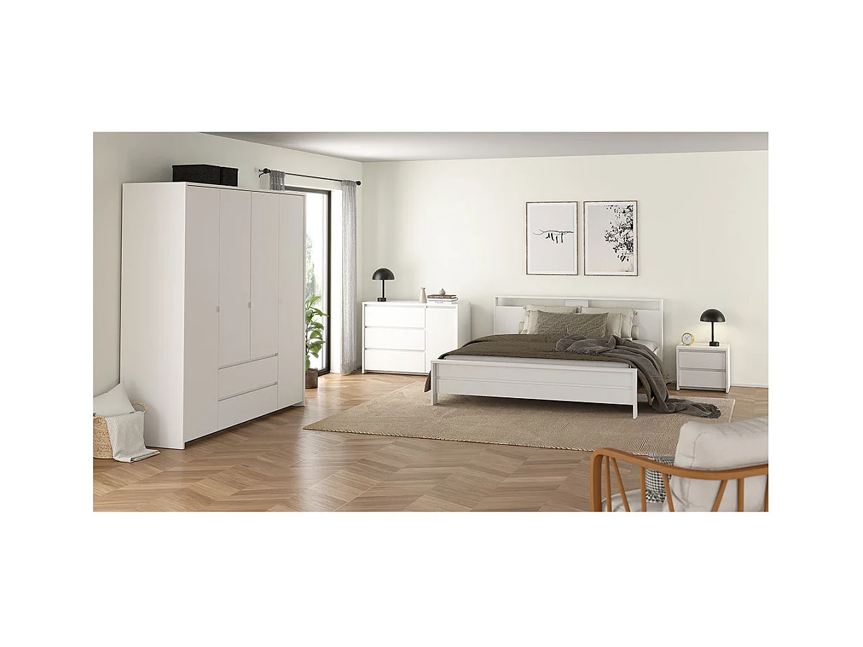 Next Kommode 1 Tür 3 Schubladen weiß.