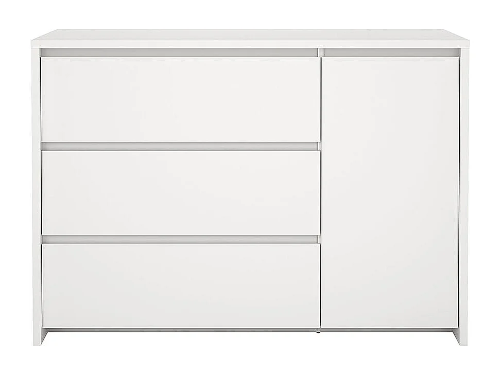 Next Kommode 1 Tür 3 Schubladen weiß.