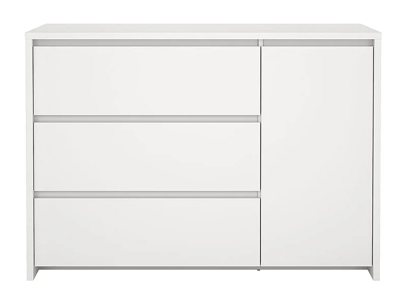 Next Kommode 1 Tür 3 Schubladen weiß.