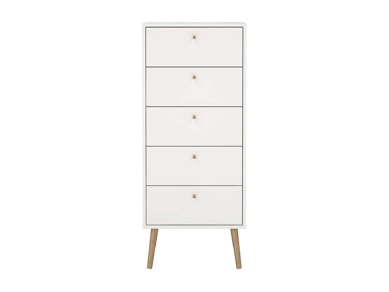 Bodo Kommode 5 Schubladen weiß.