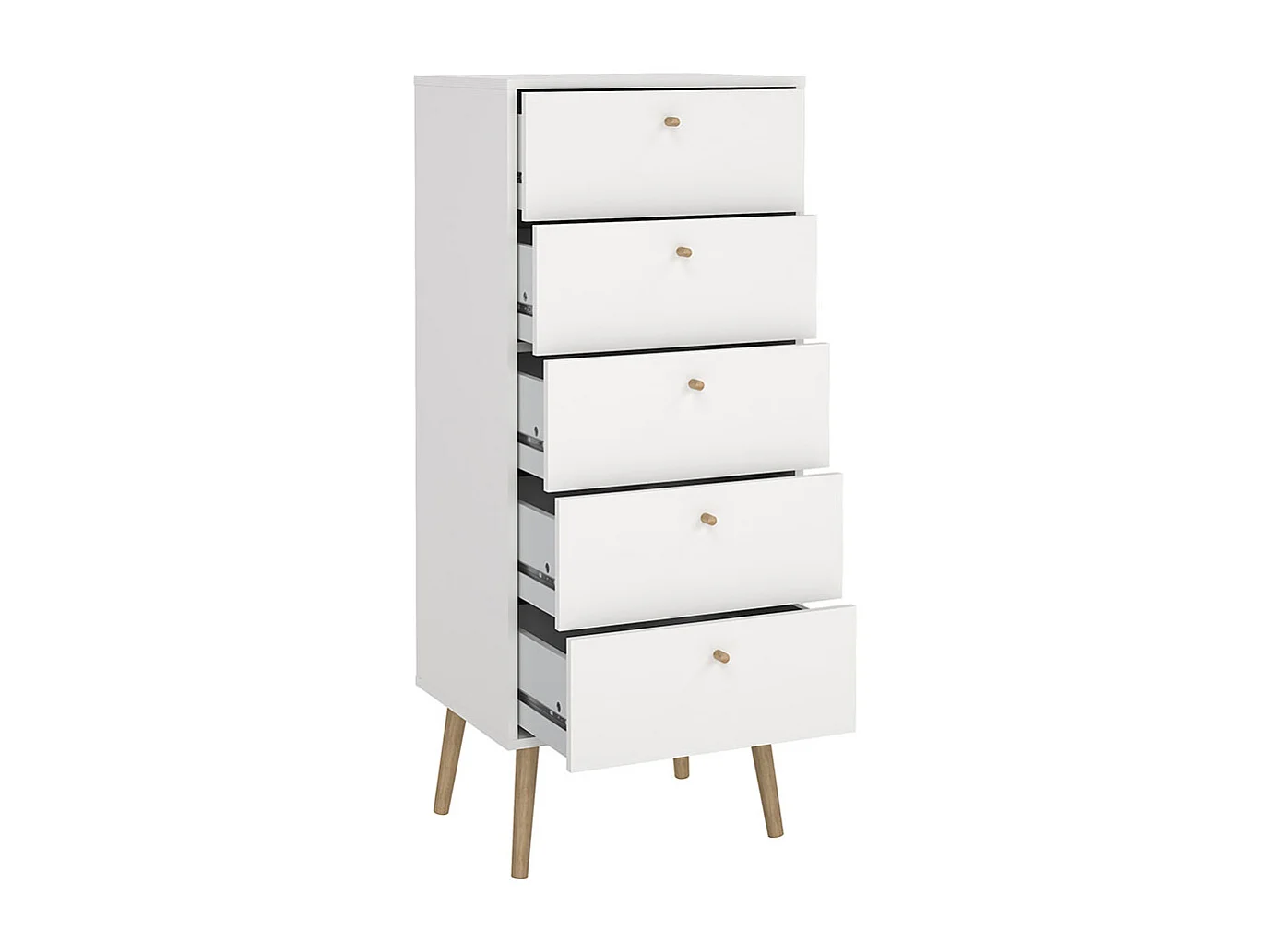 Bodo Kommode 5 Schubladen weiß.