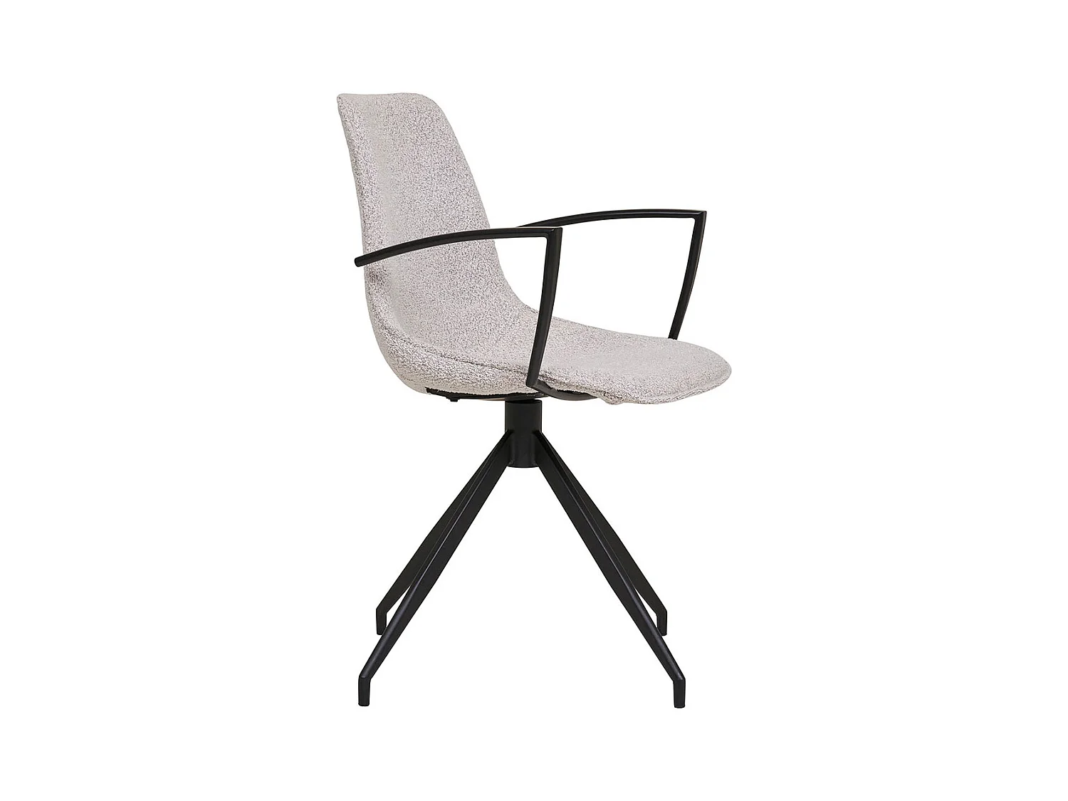 Monaco chaise de salle à manger pied rotatif, accoudoirs sable.