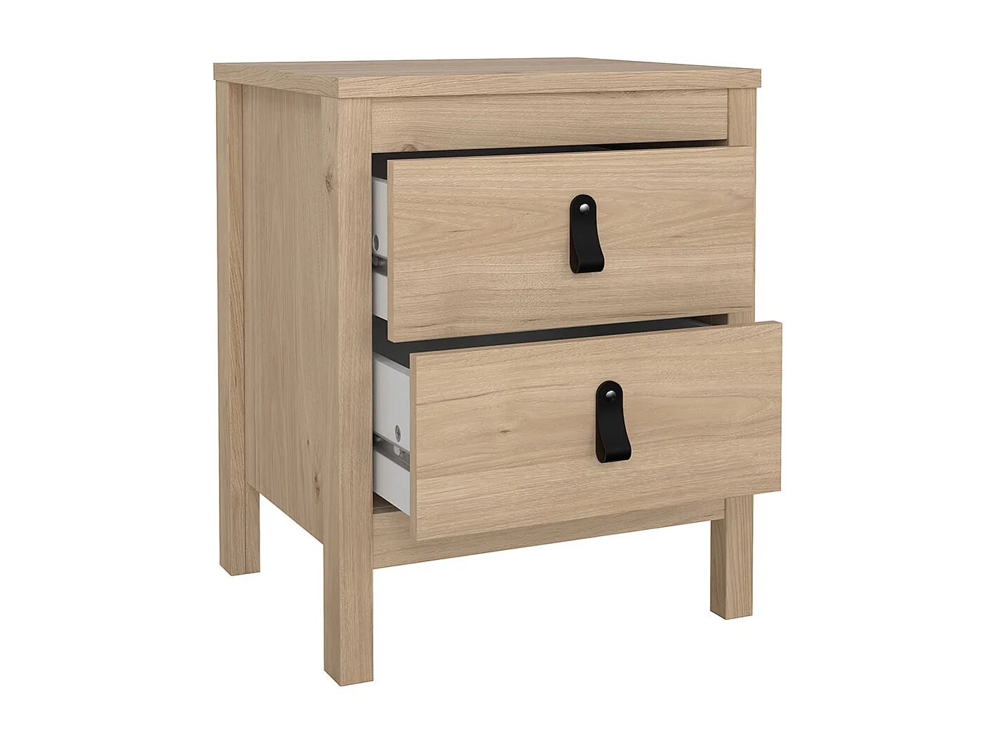 Madrid Nachttisch 2 Schubladen Eichen-Dekor.