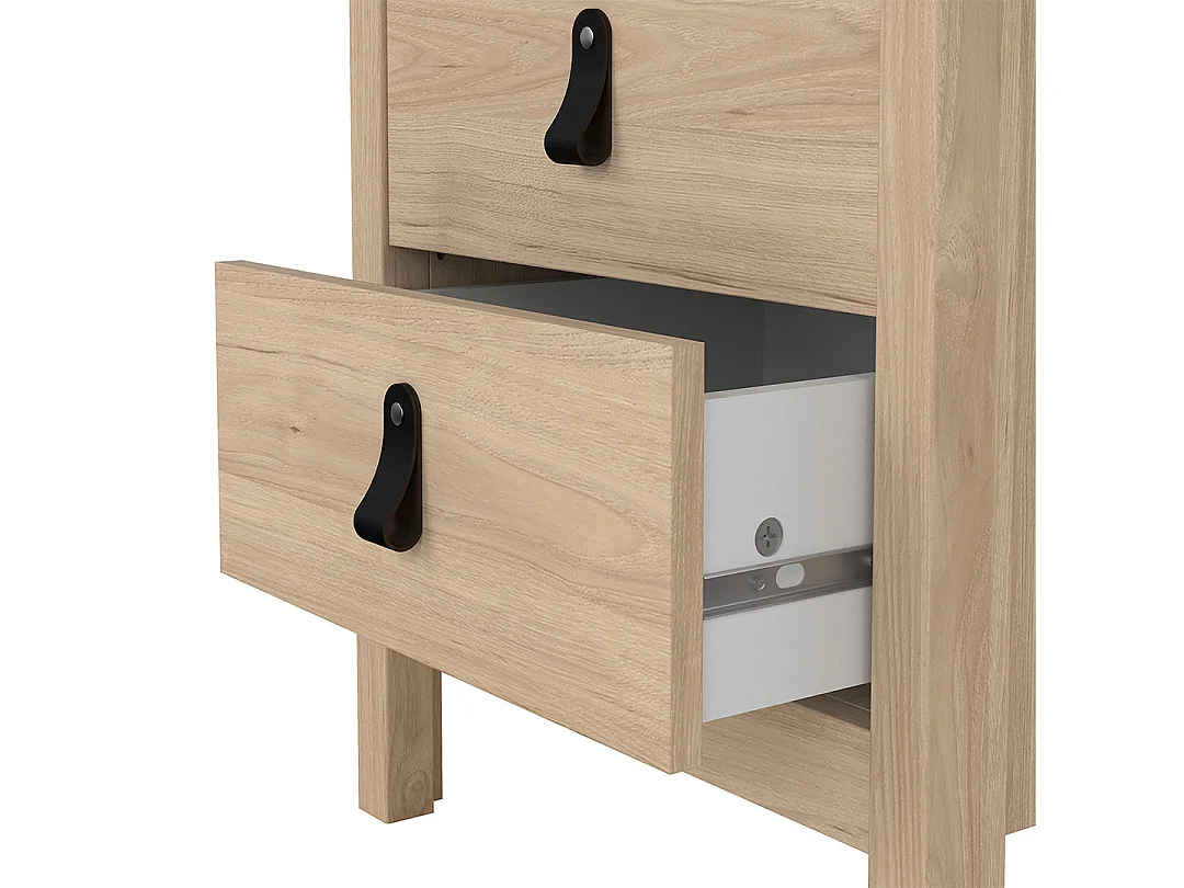 Madrid Nachttisch 2 Schubladen Eichen-Dekor.