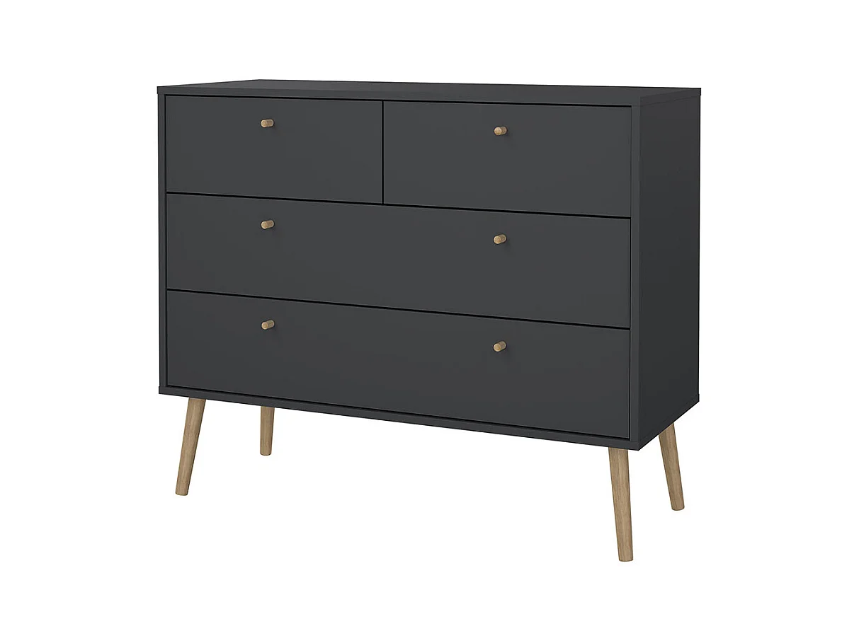 Bodo Kommode 4 Schubladen matte grau.